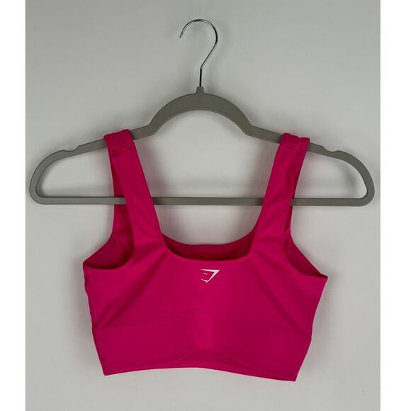 GymShark Longline Sports Bra Womens XS Bright Fuchsia Pink New B4A9L Training - Picture 3 of 8